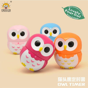 Best Seller 4 Colors Cook Timer Clock Owl Cartoon Cute Birthday Gift Colorful Dial Set Time Reminder