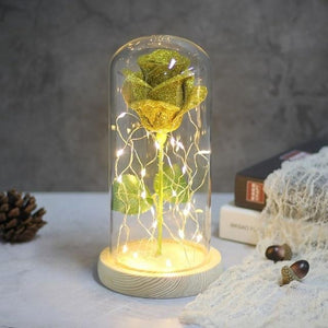 Best seller Beauty And The Beast Galaxy Rose In Glass Dome White Base For Deco Valentine's Day Gifts Christmas LED Rose Lamps
