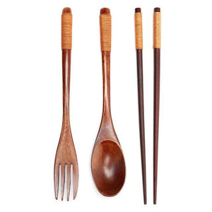 4pcs Portable Tableware Set Stainless Steel Spoon Fork Steak Knife Dinner Set Cutlery Outdoors Camping Travel Tableware with Bag
