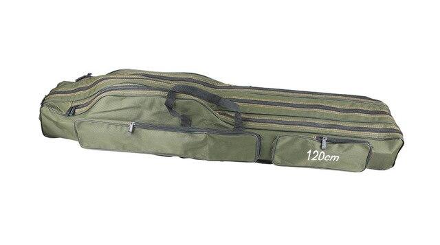 Foldable Fishing Bag Ourdoor Canvas Oxford Cloth Fishing Tackle Storage Bags 2/3 layer Folding Fishing Rod Reel Bag