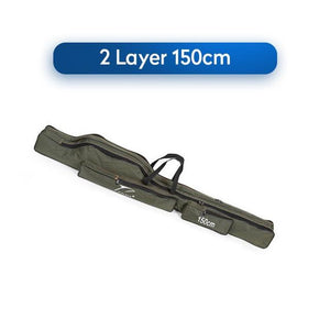 Foldable Fishing Bag Ourdoor Canvas Oxford Cloth Fishing Tackle Storage Bags 2/3 layer Folding Fishing Rod Reel Bag