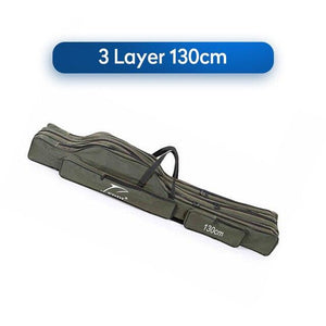 Foldable Fishing Bag Ourdoor Canvas Oxford Cloth Fishing Tackle Storage Bags 2/3 layer Folding Fishing Rod Reel Bag