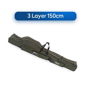 Foldable Fishing Bag Ourdoor Canvas Oxford Cloth Fishing Tackle Storage Bags 2/3 layer Folding Fishing Rod Reel Bag