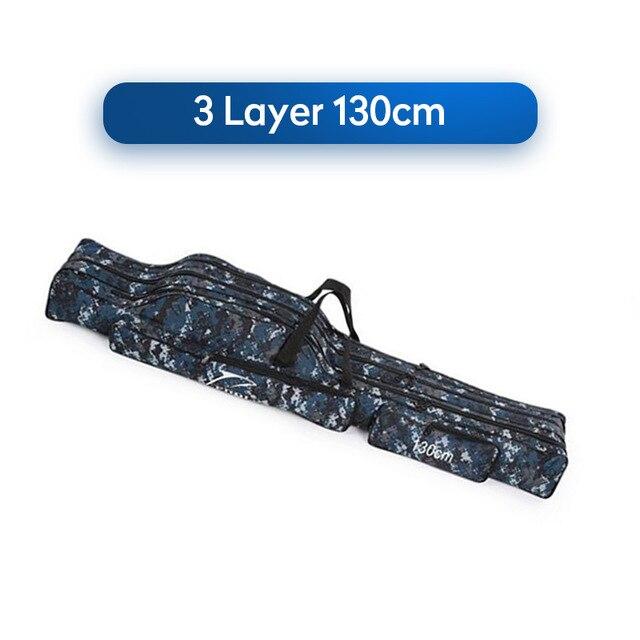Foldable Fishing Bag Ourdoor Canvas Oxford Cloth Fishing Tackle Storage Bags 2/3 layer Folding Fishing Rod Reel Bag