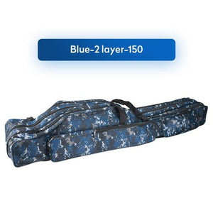 Foldable Fishing Bag Ourdoor Canvas Oxford Cloth Fishing Tackle Storage Bags 2/3 layer Folding Fishing Rod Reel Bag