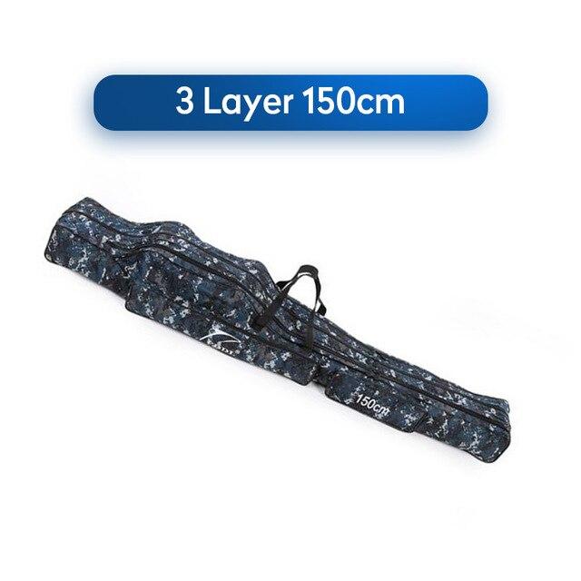 Foldable Fishing Bag Ourdoor Canvas Oxford Cloth Fishing Tackle Storage Bags 2/3 layer Folding Fishing Rod Reel Bag