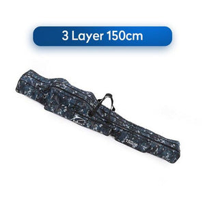Foldable Fishing Bag Ourdoor Canvas Oxford Cloth Fishing Tackle Storage Bags 2/3 layer Folding Fishing Rod Reel Bag