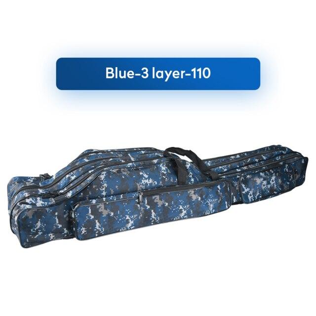 Foldable Fishing Bag Ourdoor Canvas Oxford Cloth Fishing Tackle Storage Bags 2/3 layer Folding Fishing Rod Reel Bag