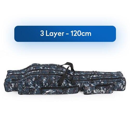 Foldable Fishing Bag Ourdoor Canvas Oxford Cloth Fishing Tackle Storage Bags 2/3 layer Folding Fishing Rod Reel Bag