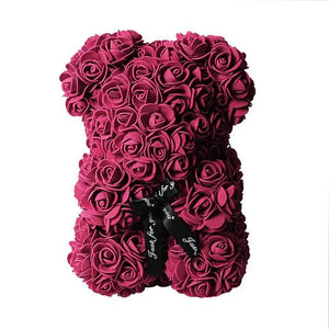 VIP Best seller 25cm Red Rose Bear Artificial Flower New Year Gifts for Women Valentines Gift Christmas Teddi Bear Rose