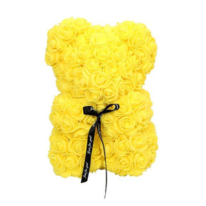 VIP Best seller 25cm Red Rose Bear Artificial Flower New Year Gifts for Women Valentines Gift Christmas Teddi Bear Rose