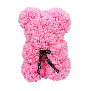 VIP Best seller 25cm Red Rose Bear Artificial Flower New Year Gifts for Women Valentines Gift Christmas Teddi Bear Rose
