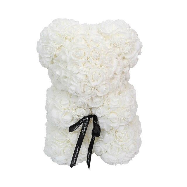 VIP Best seller 25cm Red Rose Bear Artificial Flower New Year Gifts for Women Valentines Gift Christmas Teddi Bear Rose