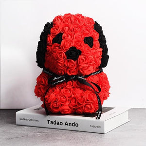 VIP Best seller 25cm Red Rose Bear Artificial Flower New Year Gifts for Women Valentines Gift Christmas Teddi Bear Rose