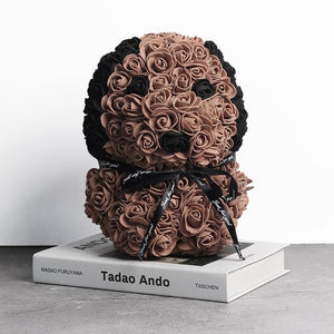 VIP Best seller 25cm Red Rose Bear Artificial Flower New Year Gifts for Women Valentines Gift Christmas Teddi Bear Rose