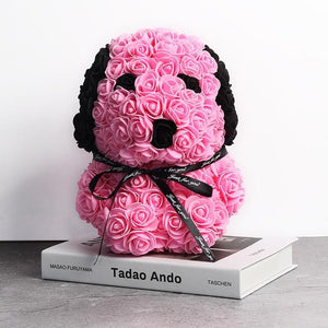 VIP Best seller 25cm Red Rose Bear Artificial Flower New Year Gifts for Women Valentines Gift Christmas Teddi Bear Rose